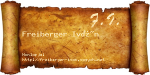 Freiberger Iván névjegykártya
